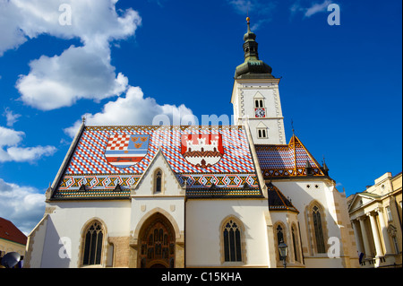 Late Gothic church of St. Mark's Church (Crkva sv. Marka) , Zagreb, Croatia Stock Photo