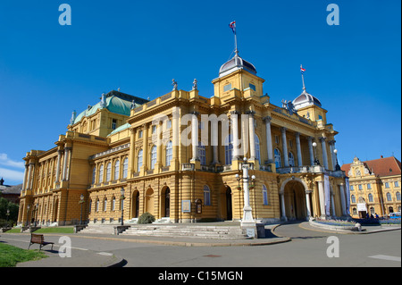 The Neo Baroque Croatian National Theatre, Marshal Tito Square , Zagreb, Croatia Stock Photo