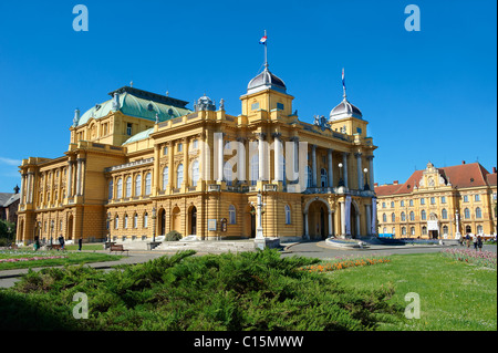 The Neo Baroque Croatian National Theatre, Marshal Tito Square , Zagreb, Croatia Stock Photo