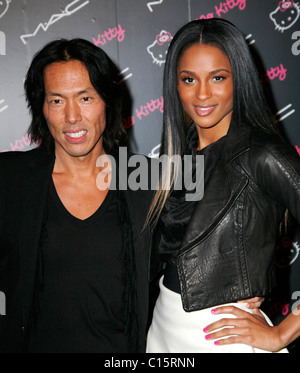 Stephen Gan, Ciara MAC Cosmetics And V Magazine Celebrate MAC's 'Hello Kitty Collection' at Cedar Lake - Arrivals New York Stock Photo