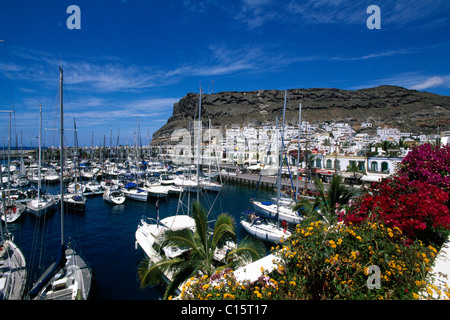 Yacht harbour in Puerto de Mogan, Gran Canaria, Canary Islands, Spain, Europe Stock Photo