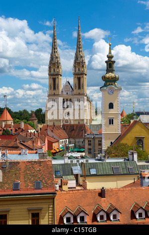 The Neo Gothic Cathedral of the Assumption of the Blessed Virgin Mary, Zagreb, Croatia Stock Photo