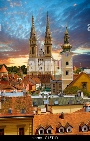 The Neo Gothic Cathedral of the Assumption of the Blessed Virgin Mary, Zagreb, Croatia Stock Photo