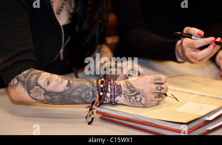 Kat Von D  at a book signing at Borders, celebrating the launch of Kat's new book 'High Voltage Tattoo'. Las Vegas, Nevada - Stock Photo