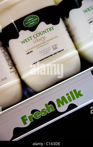 Robert Wiseman West Country Pasteurised Milk Stock Photo