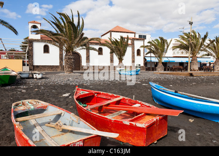 A beachfront church in the seaside village of La Lajita on the Canary Island of Fuerteventura Stock Photo