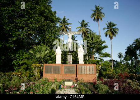 Commemorative cemetery for monks and nuns murdered in WWII, Alexishafen, Madang, Papua New Guinea, Melanesia Stock Photo