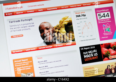 J Sainsbury online food shopping website Stock Photo