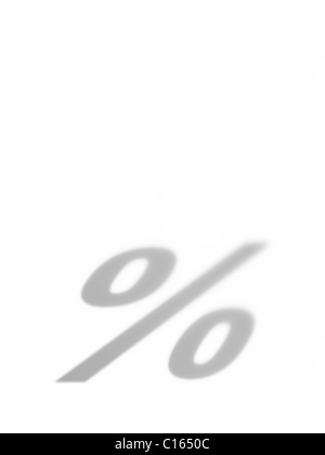 The sign for percent as a shadow Stock Photo