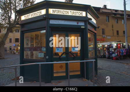 Tourist information booth Trastevere district Rome Italy Europe Stock Photo