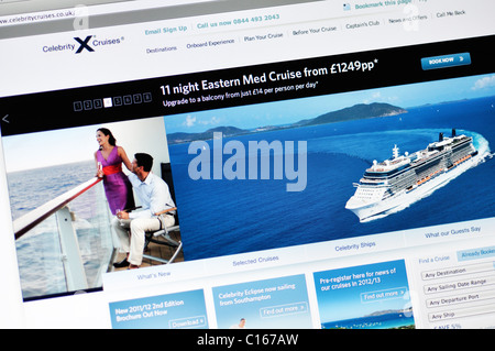 Celebrity cruise line website Stock Photo