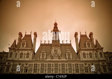 Hôtel de Ville - city hall - Paris, France Stock Photo
