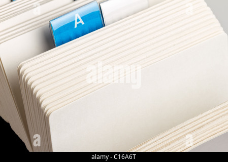 A to Z vintage Rotary Card File close up. Stock Photo