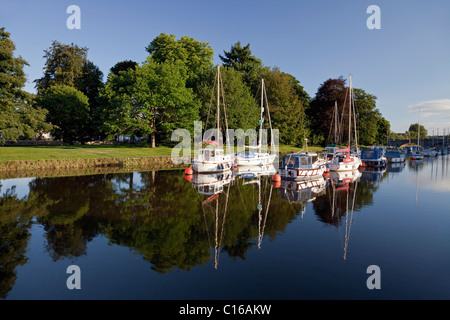 River Dart and Vire Island from Steamer Quay, Totnes, Devon, England, UK Stock Photo