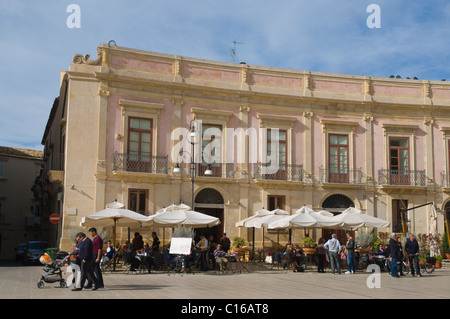 Piazza del Duomo square Ortygia island Syracuse Sicily Italy Europe Stock Photo