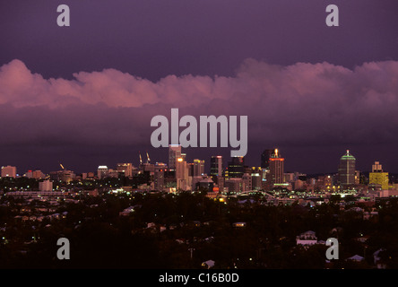 Brisbane´s skyline at night fall, blue hour, Queensland, Australia Stock Photo
