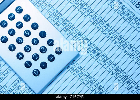 Calculator and stock page Stock Photo