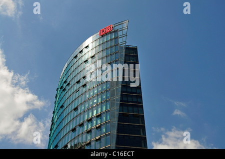 BahnTower, corporate headquarters of the Deutsche Bahn AG, Potsdamer Platz, Berlin, Germany, Europe Stock Photo