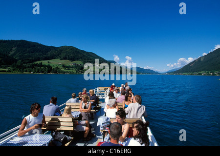 Tourist boat on Lake Weissensee, Carinthia, Austria, Europe Stock Photo