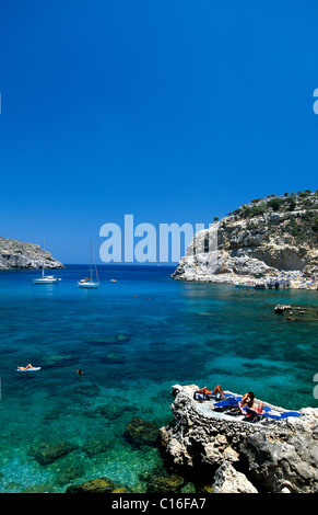 Anthony Quinn Bay near Faliraki, Rhodes, Dodecanese, Greece, Europe Stock Photo