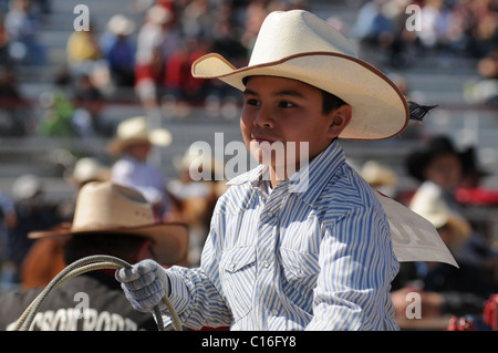 Youths compete in the Fiesta de Los Vaqueros, an annual rodeo in Tucson, Arizona, USA. Stock Photo