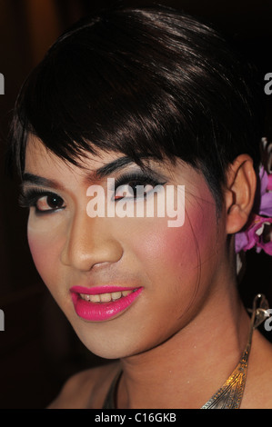 young and beautiful thai lady ( LADYBOY) with make up , close up of a lovely lady, Bangkok, Thailand Stock Photo