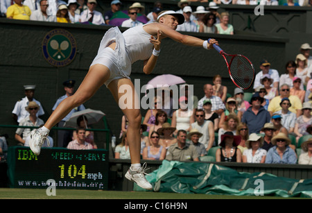 Elena Dementieva, Russia,  in action at the All England Lawn Tennis Championships,  Wimbledon, London, England. Stock Photo