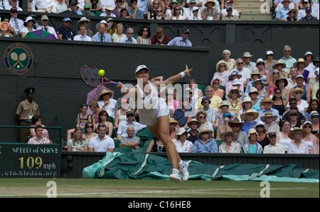 Elena Dementieva, Russia, in action at the All England Lawn Tennis Championships,  Wimbledon, London, England. Stock Photo