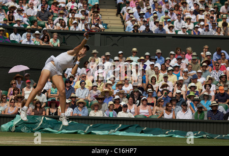 Elena Dementieva, Russia, in action at the All England Lawn Tennis Championships,  Wimbledon, London, England. Stock Photo