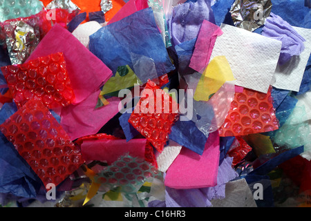 Colourful craft materials pictured on a table in Hove, East Sussex, UK. Stock Photo