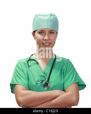 Portrait of a confident female doctor with arms crossed. Stock Photo