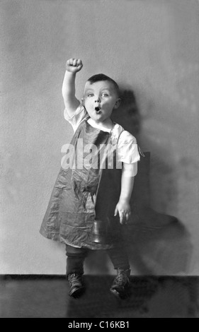 Historic photograph, child balling a fist Stock Photo