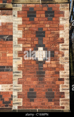 Detail of the ornamental Victorian brickwork, the Stable Block, Saltwell Park, Gateshead, England Stock Photo