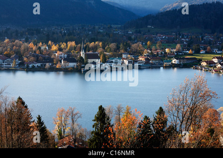 Rottach-Egern, Lake Tegernsee, view from Leeberg, Upper Bavaria, Germany, Europe Stock Photo