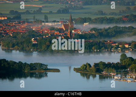 Aerial photograph, St. Mary's Church, exit to Mueritz, Roebel, Mecklenburg-Western Pomerania, Germany, Europe Stock Photo