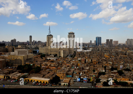 Downtown Cairo panorama looking north and west. Stock Photo