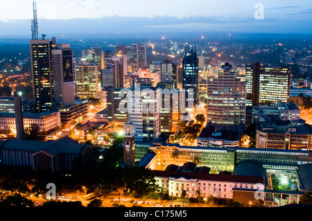 Night view of the Kenyan capital Nairobi Stock Photo: 256303064 - Alamy