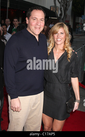 Jon Favreau and wife Joya Tillem attends the Los Angeles Premiere of 'I Love You, Man' held the Mann's Village Theater. Stock Photo