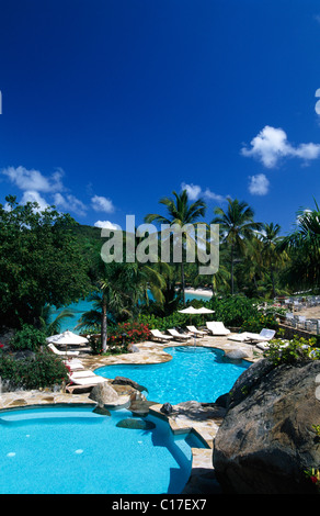 Swimming pool of the Little Dix Bay Resort on Virgin Gorda Island, British Virgin Islands, Caribbean Stock Photo