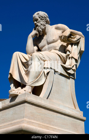 Socrates statue philosopher outside Athens Academy Stock Photo