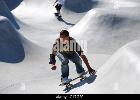 skate boarding in venice beach california skate park Stock Photo