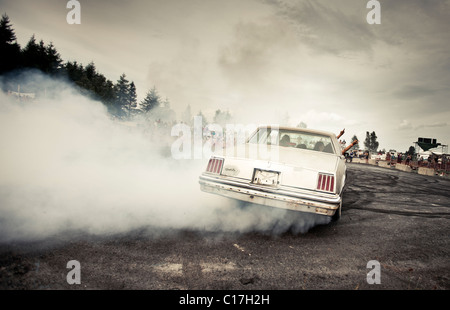 Car burnout festival, St-Cyprien Stock Photo