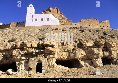 Tunisia, Southern Tunisia, Tataouine area, ksour's road, Douiret Berber village (Ksar) Stock Photo