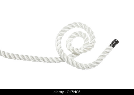 Strong rope isolated on white Stock Photo