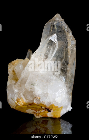 Rock crystal (SiO2) on matrix Stock Photo