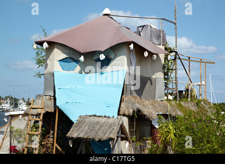 The House On Bottle Island Isla Mujeres Mexico City Mexico Stock Photo