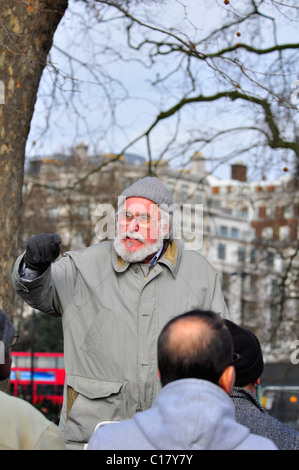 Public Speaker at Speakers Corner in Hyde Park, London Stock Photo