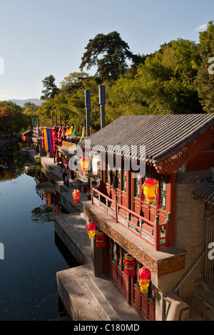 View of Summer Palace beside river in Suzhou Street, Beijing, China Stock Photo