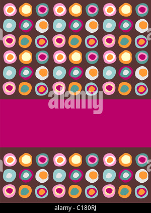 Multicolored dots background following a sequential pattern with a purple band for insert your own text label. Stock Photo