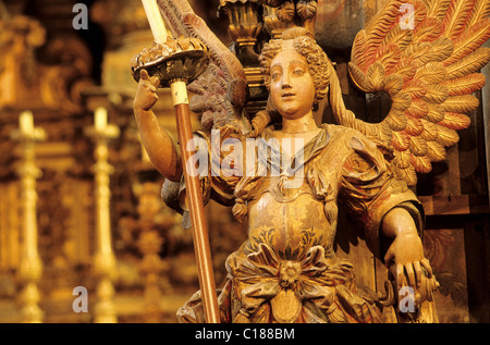 Portugal, Area of Douro, Amarante, the monastery of Sao Gonçalo, detail of the autel Stock Photo